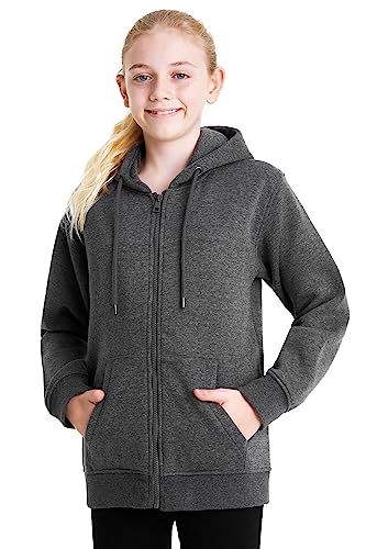 CityComfort Hoodie Jungen Kapuzenjacke, Kinder Pullover Jungen Sweatjacke mit Kapuze (9-10 Jahre, Anthrazit) von CityComfort