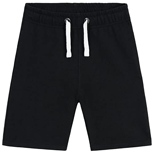 CityComfort Hosen Kinder - Sweat Shorts für Jungen - French Terry Kurze Hose - Shorts mit Elastischem Bund, Größen 5-14 Jahre (Schwarz, 11-12 Jahre) von CityComfort