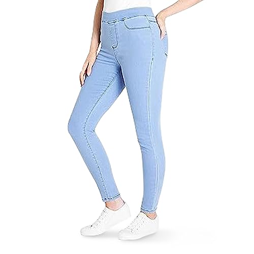 CityComfort Jeggings Damen Stretch, Bequem High Waist Pants Women Tragen, Dehnbar Jeggings Damen Kleidung, Stylisch und Schmeichelhaft High Waist Jeans Jeggings, Hellblau von CityComfort