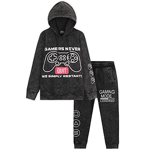 CityComfort Jogginganzug Kinder Jungen, Gaming Trainingsanzug Set Mit Jogginghose und Hoodie, 110-176 (7-8 Jahre, Anthrazit) von CityComfort