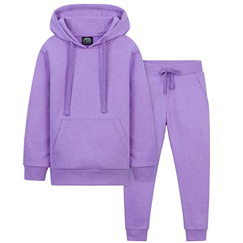 CityComfort Jogginganzug Mädchen, Trainingsanzug Mädchen Zweiteiler Outfit Kapuzenpullover und Jogginghosen Set Farbig 5-15 Jahre (Lila, 13-14 Jahre) von CityComfort