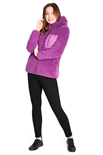 CityComfort Kapuzenpullover Damen Teddy Fleece Hoodie Flauschig Warm mit Reißverschluss (Lila, L) von CityComfort