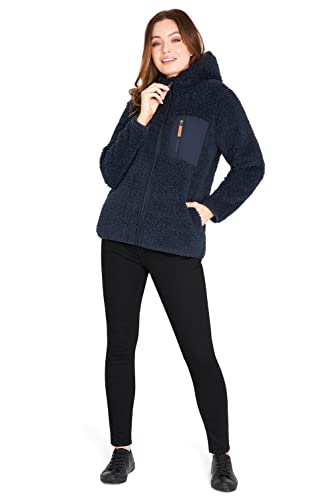 CityComfort Kapuzenpullover Damen Teddy Fleece Hoodie Flauschig Warm mit Reißverschluss (Marine, L) von CityComfort