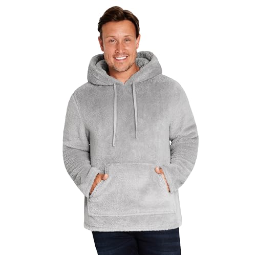 CityComfort Kapuzenpullover Herren für den Winter - Superweicher Flauschiger Hoodie-Pullover für Männer - M-3XL Fleece Loungewear (Grau, M) von CityComfort