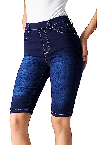 CityComfort Knie - Jeggings Damen - Fusion aus Capri Jeans Damen Stretch und Denim Leggings Damen - Bequeme Knielange Hosen Damen (Dunkelblau, 12) von CityComfort