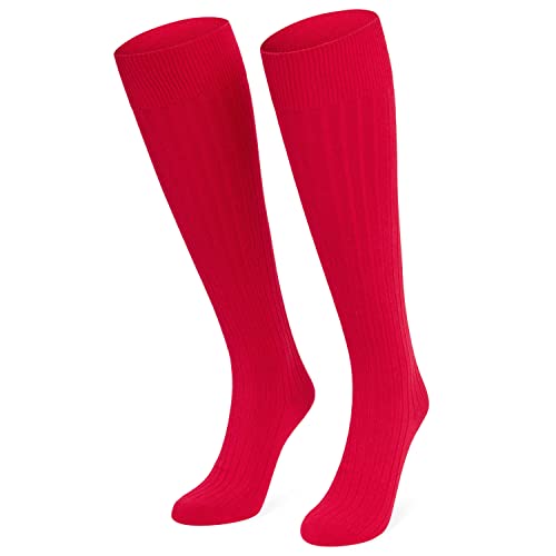 CityComfort Kniestrümpfe Damen und Herren Unisex Lange Socken Teenager Mädchen und Jungen (Rot, 36-40) von CityComfort