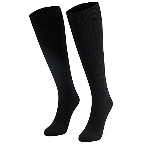 CityComfort Kniestrümpfe Damen und Herren Unisex Lange Socken Teenager Mädchen und Jungen (Schwarz, 36-40) von CityComfort