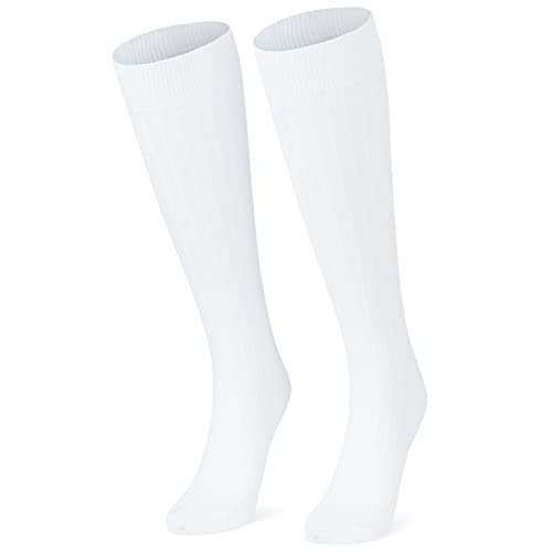 CityComfort Kniestrümpfe Damen und Herren Unisex Lange Socken Teenager Mädchen und Jungen (Weiß, 36-40) von CityComfort