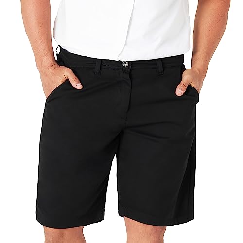 CityComfort Kurze Hosen Herren Chino Shorts - Kurze Chino Hose Herren aus Baumwolle(Schwarz, L) von CityComfort