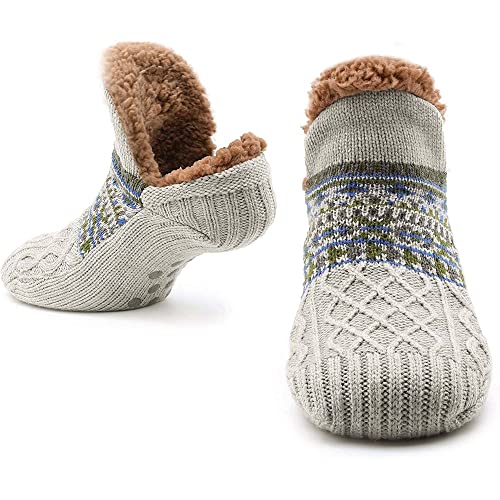 CityComfort Kuschelsocken Herren Flauschig Warme Hüttensocken Herren mit Noppen, Einheitsgröße (Grau) von CityComfort