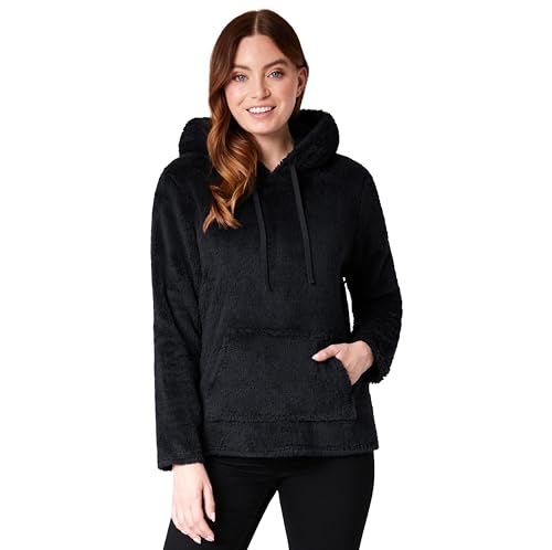 CityComfort Pulli Damen, Kapuzenpullover - Superweicher Flauschiger Hoodie-Pullover Damen Fleece Pullover - Geschenke, Hoodie Damen (Schwarz, L) von CityComfort