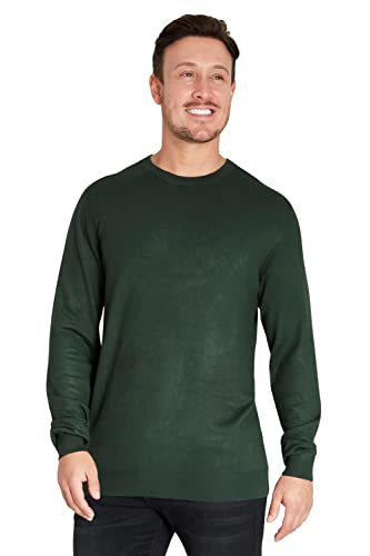 CityComfort Pullover Herren mit Crew Neck oder V Ausschnitt (L, Dunkelgrün) von CityComfort