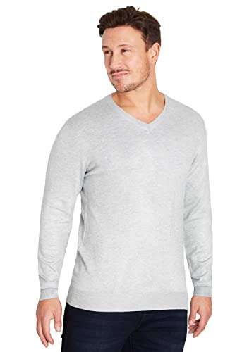 CityComfort Pullover Herren mit Crew Neck oder V Ausschnitt (L, Grau Meliert V Ausschnitt) von CityComfort