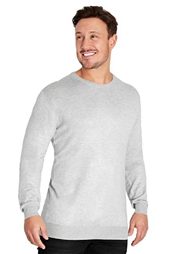 CityComfort Pullover Herren mit Crew Neck oder V Ausschnitt (M, Grau Meliert) von CityComfort