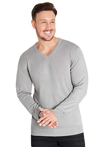 CityComfort Pullover Herren mit Crew Neck oder V Ausschnitt (XXL, Grau V Ausschnitt) von CityComfort