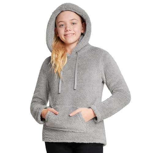 CityComfort Pullover Kinder - Flauschiger Hoodie Kinder, Fleece Kapuzenpulli - Fleece Loungewear Kapuzenpullover für 5-14 Jahre (Grau, 7-8 Jahre) von CityComfort