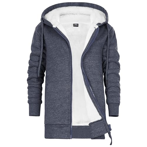 CityComfort Pullover Mädchen mit Fleece-Futter und Kapuze, Fleecejacke Kinder Mädchen Zipper Hoodie 5 bis 15 Jahren - Kinder Geschenke (Dunkelblau, 13-14 Jahre) von CityComfort