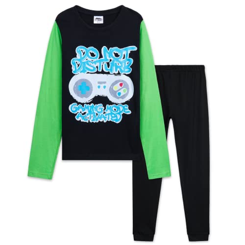 CityComfort Pyjama Kinder Gaming Schlafanzug Set Teenager Jungen und Mädchen (Schwarz, 7-8 Jahre) von CityComfort