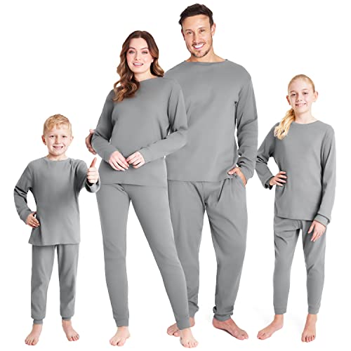 CityComfort Schlafanzug Weihnachtspyjama Familie Set, Lange Schlafanzüge für Damen, Herren und Kinder - Familie und Partner Pyjama Weihnachten (Dunkelgraue Damen, M) von CityComfort