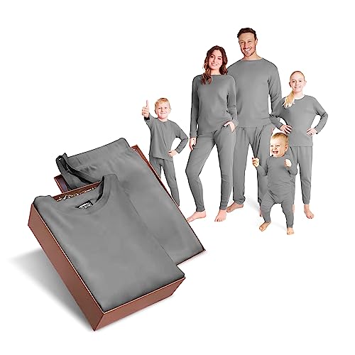 CityComfort Schlafanzug Weihnachtspyjama Familie Set, Lange Schlafanzüge für Damen, Herren und Kinder - Familie und Partner Pyjama Weihnachten (Dunkelgrauer Herren, 3XL) von CityComfort