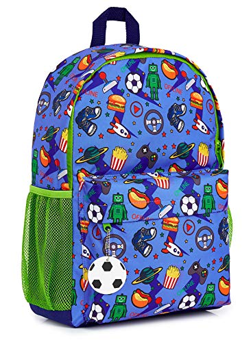 CityComfort Schulrucksack Jungen, Rucksack Kinder und Teenager für Schule Sport und Reisen, Kinderrucksack Camouflage Videospieler, Coole Schulbedarf für Schulanfang, Geschenke für Kinder (Blau) von CityComfort