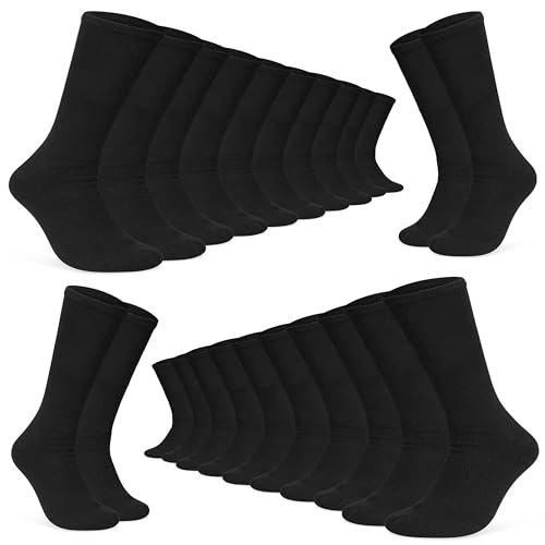 CityComfort Socken Herren 12er Pack Crew Socken für Männer und Jugendliche - weich und atmungsaktiv in Gr. 41-46 (Schwarz) von CityComfort