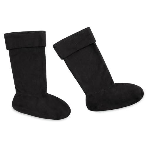 CityComfort Stiefelsocken Damen und Teenager, Fleece Thermo Socken für Gummistiefel Warme Socken Damen Größe 36-41 (Schwarz, 40-41 EU) von CityComfort