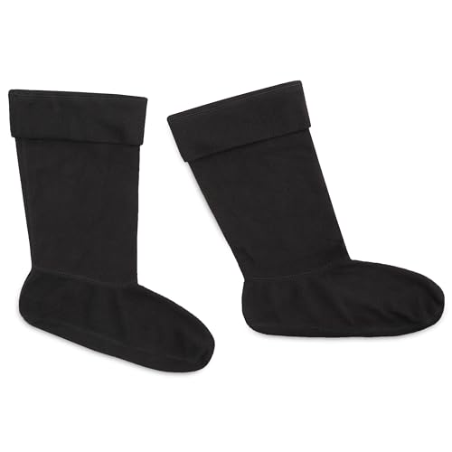 CityComfort Stiefelsocken Herren und Teenager, Fleece Innenschuh für Gummistiefel Thermosocken Herren für Stiefel Größe 41-46 (Schwarz, 43-44 EU) von CityComfort