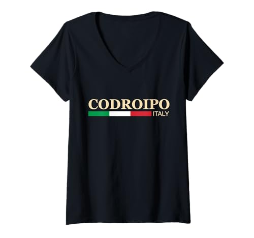 Damen Codroipo Italien T-Shirt mit V-Ausschnitt von CityVibe Creations