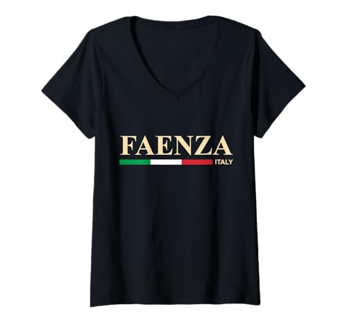 Damen Faenza Italien T-Shirt mit V-Ausschnitt von CityVibe Creations
