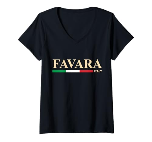 Damen Favara Italien T-Shirt mit V-Ausschnitt von CityVibe Creations