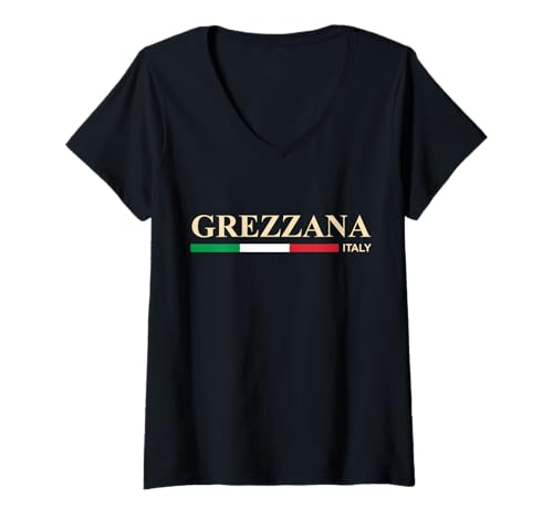Damen Grezzana Italien T-Shirt mit V-Ausschnitt von CityVibe Creations
