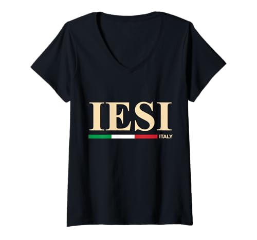 Damen Iesi Italien T-Shirt mit V-Ausschnitt von CityVibe Creations