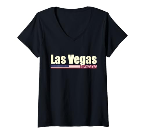 Damen Las Vegas Nevada T-Shirt mit V-Ausschnitt von CityVibe Creations