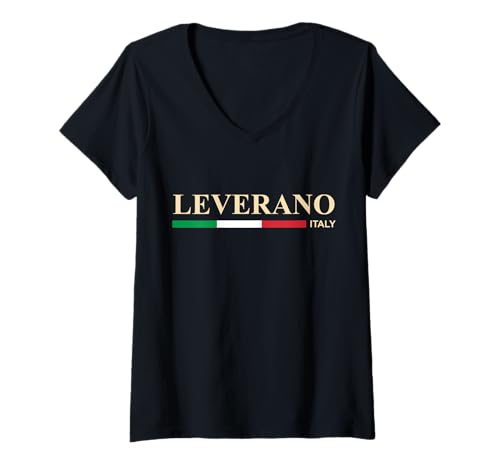 Damen Leverano Italien T-Shirt mit V-Ausschnitt von CityVibe Creations