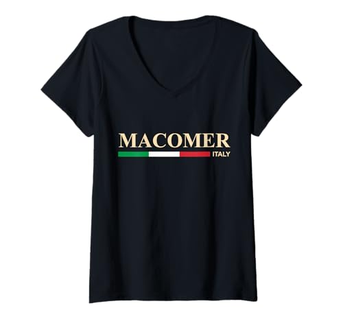 Damen Macomer Italien T-Shirt mit V-Ausschnitt von CityVibe Creations