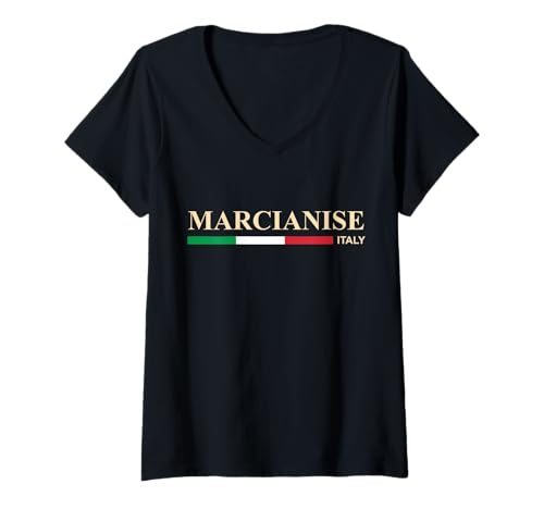Damen Marcianise Italien T-Shirt mit V-Ausschnitt von CityVibe Creations