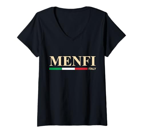 Damen Menfi Italien T-Shirt mit V-Ausschnitt von CityVibe Creations