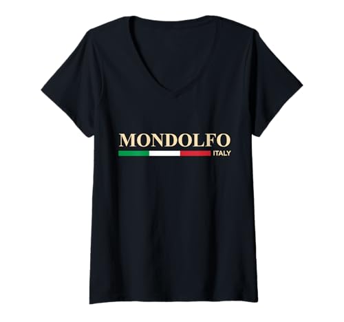 Damen Mondolfo Italien T-Shirt mit V-Ausschnitt von CityVibe Creations