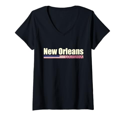 Damen New Orleans, Louisiana T-Shirt mit V-Ausschnitt von CityVibe Creations
