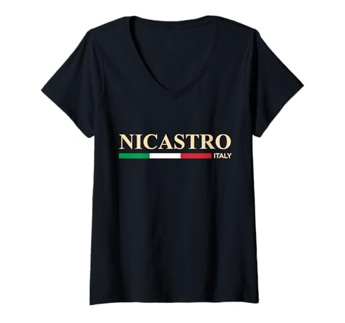 Damen Nicastro Italien T-Shirt mit V-Ausschnitt von CityVibe Creations