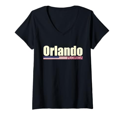 Damen Orlando, Florida T-Shirt mit V-Ausschnitt von CityVibe Creations