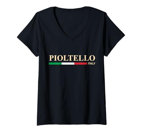 Damen Pioltello Italien T-Shirt mit V-Ausschnitt von CityVibe Creations