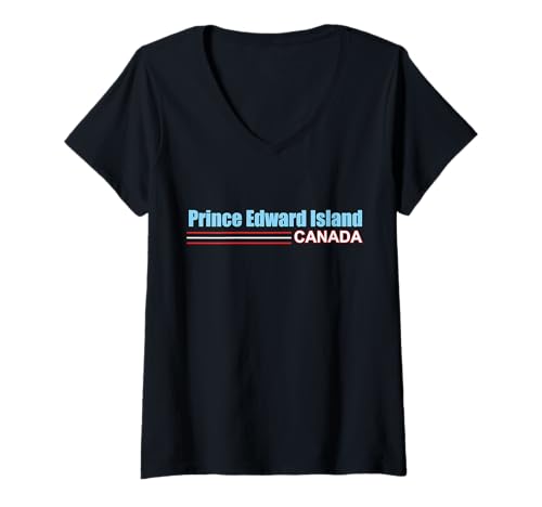 Damen Prince Edward Island Kanada T-Shirt mit V-Ausschnitt von CityVibe Creations