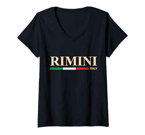Damen Rimini Italien T-Shirt mit V-Ausschnitt von CityVibe Creations
