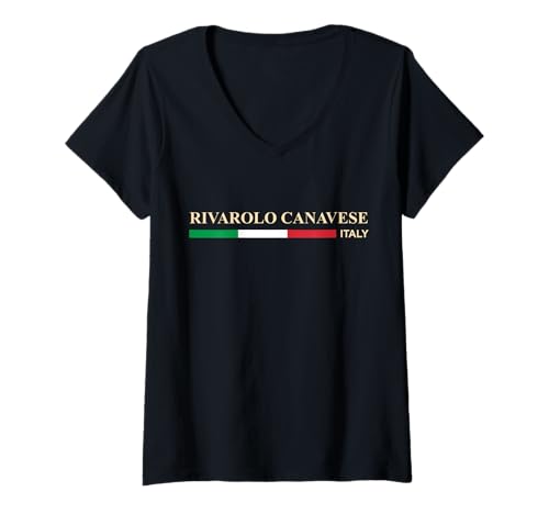 Damen Rivarolo Canavese Italien T-Shirt mit V-Ausschnitt von CityVibe Creations