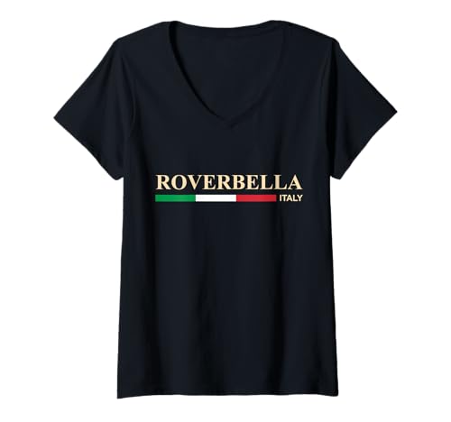Damen Roverbella Italien T-Shirt mit V-Ausschnitt von CityVibe Creations