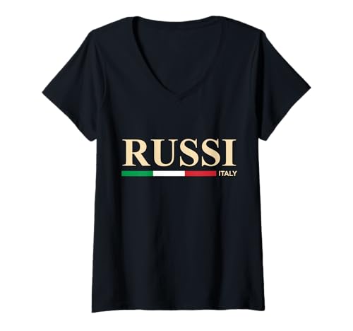 Damen Russi Italien T-Shirt mit V-Ausschnitt von CityVibe Creations