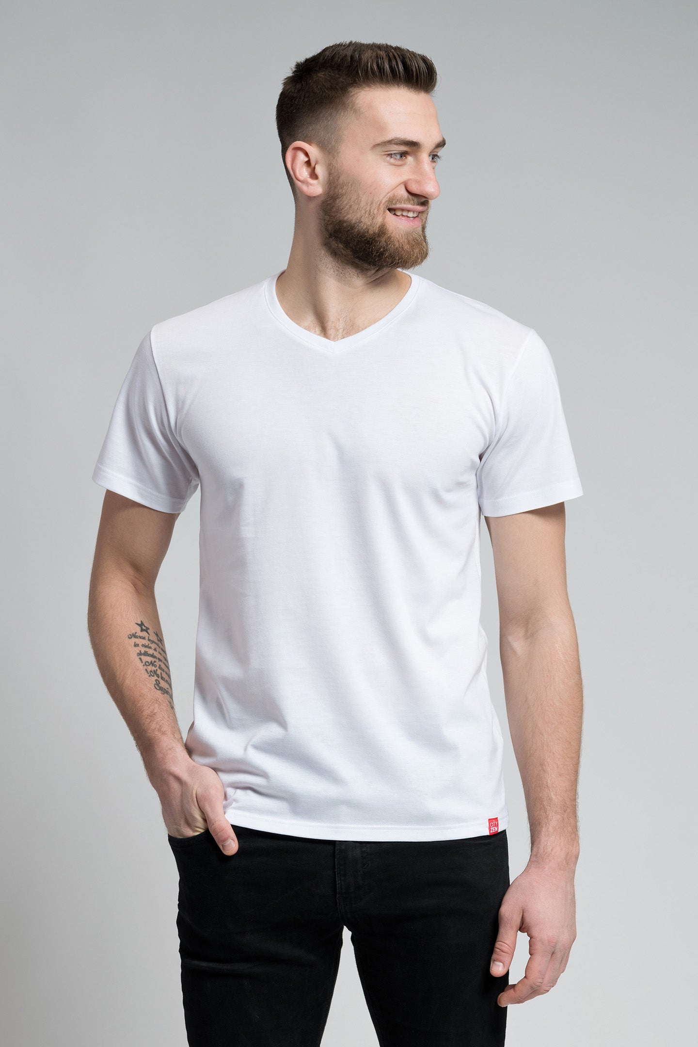 Antischweiß Herren Baumwollshirt CityZen® - V-Ausschnitt von CityZenWear.de