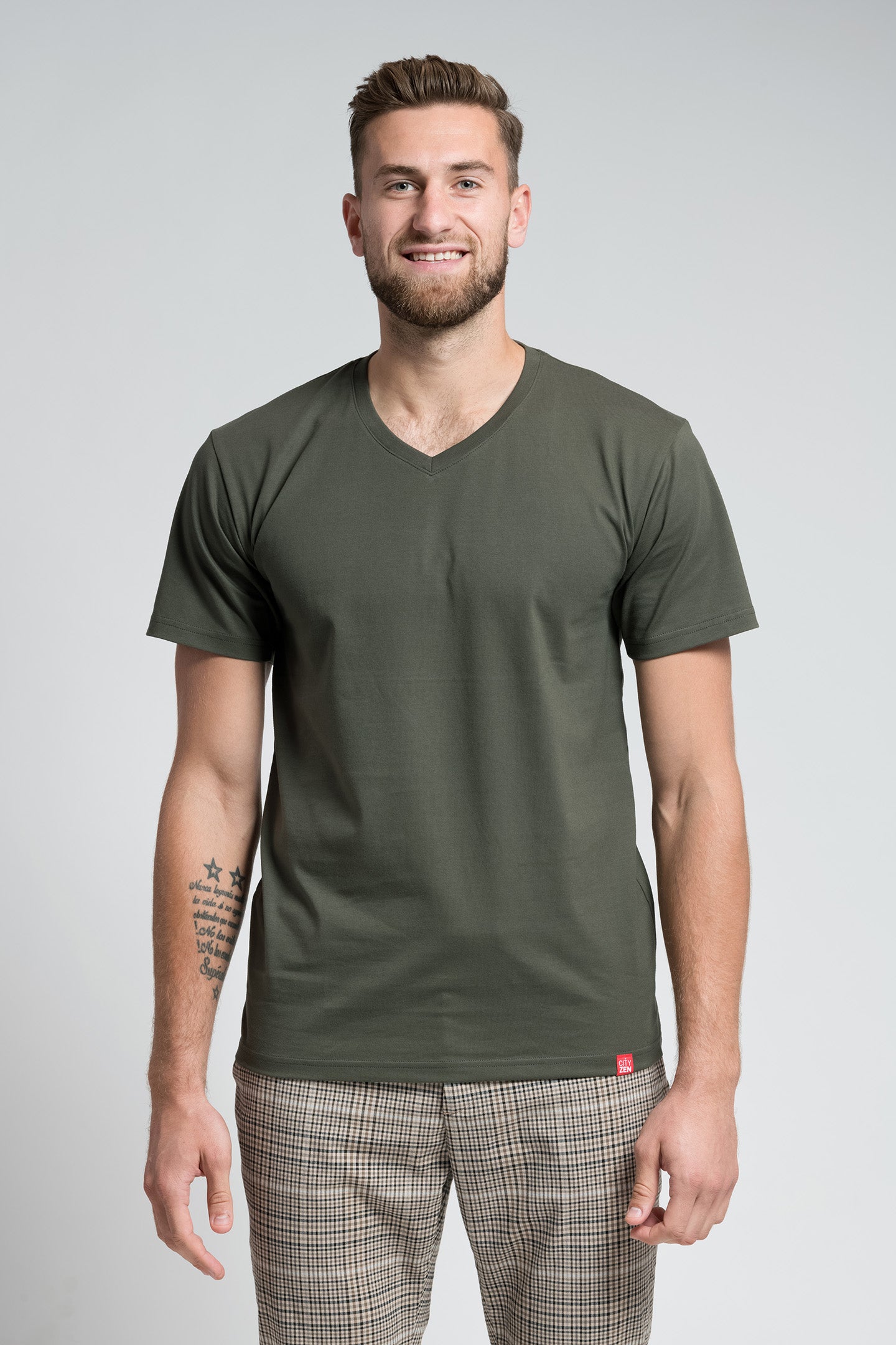 Antischweiß Herren Baumwollshirt CityZen® - V-Ausschnitt von CityZenWear.de